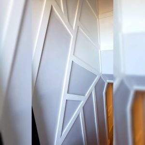 Abstract Staircase Accent Wall in Cambridge